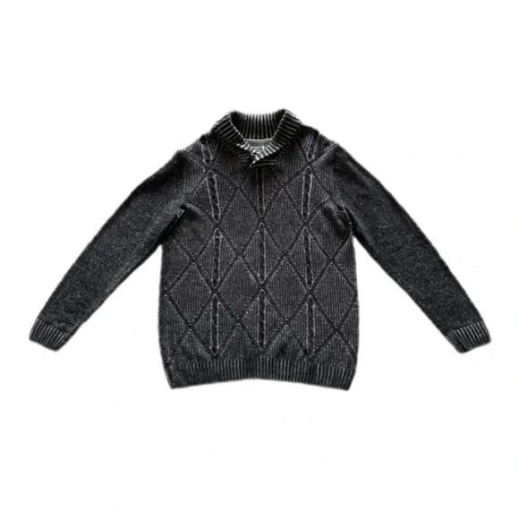 Method Black White Knit Cotton Blend Sweater Shawl Collar Men’s 3XL - Picture 1 of 12